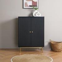 Home Garden Direct Devon - Highboard Storage Cabinet - Black