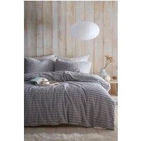 Appletree 'Morritz' Soft Ribbed Faux Fur Duvet Cover Set in Grey | Size: Super King