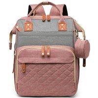 Obasyhig Multifunctional Maternity & Baby Backpack for Outings in Dark Pink