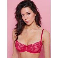 Pretty Polly Women's Peony Embroidery Non Padded Balconette Bra - Crimson | Size: 30C