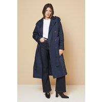 Wallis Women's Padded Belted Trench Coat in Navy | Size: 14