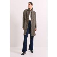 Wallis Women's Principles by Check Funnel Neck Coat | Size: 16