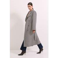 Wallis Women's Principles by Check Belted Wrap Coat in Chocolate | Size: 10