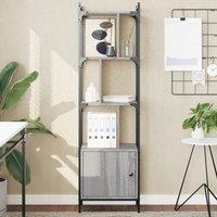 Berkfield Home Bookcase with Door Grey Sonoma 44.5x30x154.5 cm Engineered Wood