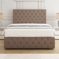 BSSPOKE Mulberry Divan Bed Plush 24Headboard & Footboard Mattress No Drawers in Bronze | Size: Super King