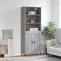 Berkfield Home Highboard Grey Sonoma 69.5x34x180 cm Engineered Wood