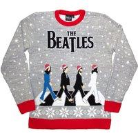 The Beatles Abbey Road Christmas Jumper in Grey | Size: Small