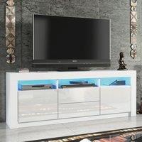 Mex Furniture LTD TV Unit 160cm Modern - Matt Body & Gloss Doors in White