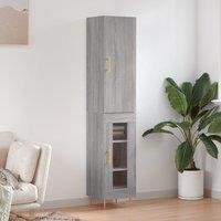 Berkfield Home Highboard Grey Sonoma 34.5x34x180 cm Engineered Wood