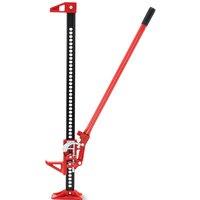 Gymax 112 cm Farm Jack Ratcheting Off-Road Utility Jack 3000kg Capacity-Red in Red