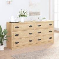 Berkfield Home Sideboards 2 pcs Sonoma Oak Engineered Wood in Brown