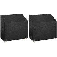 Berkfield Home Garden Bench Covers 2 pcs 8 Eyelets 130x70x70/88 cm Polyethylene in Black