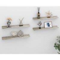 Berkfield Home Wall Shelves 4 pcs Concrete Grey 60x9x3 cm | Size: 60 x 9 x 3 cm