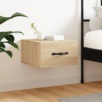 Berkfield Home Wall-mounted Bedside Cabinet Sonoma Oak 35x35x20 cm in Brown | Size: 35 x 35 x 20 cm