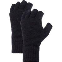 Heat Holders Men's 2 Pairs Fingerless Gloves with Thermal Fleece Lining Material in Black
