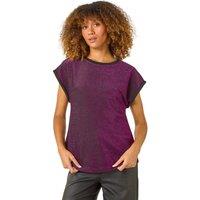 Roman Women's Metallic Glitter Stretch T-Shirt in Purple | Size: 18