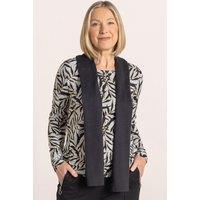 Anna Rose Women's Shimmer Leaf Print Jumper With Scarf in Grey | Size: Large