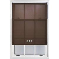 Furnished Daylight Roller Blinds with Triple Square Eyelets - Trimmable Window Shade in Chocolate | Size: 90 cm width x 165 cm drop