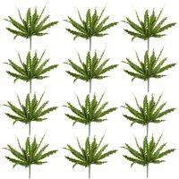 Leaf Artificial Fern Plant 40cm Artificial Crocodile Fern Plant Pack 12 in Green
