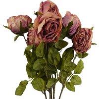Leaf Pack of 6 x 70cm Artificial Dark Pink Rose | Size: 6 x 70 cm