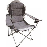 Gr8 Garden Deluxe Folding Camping Chair Grey Black Fishing Picnic Beach Garden Patio Seat