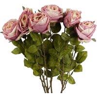 Leaf Pack of 6 x 70cm Artificial Light Pink Rose | Size: 6 x 70 cm
