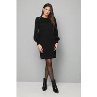 Wallis Women's Crew Neck Swing Jumper Dress in Black | Size: Small