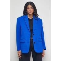 Warehouse Women's Oversized Blazer Coat in Dark Blue | Size: 12