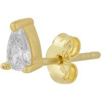 Spero London Women's 14ct Solid Gold Handcrafted Pear Stud Single Earring