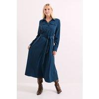 Principles Women's Blue Double Crepe Tie Waist Shirt Dress | Size: 16