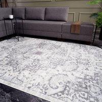 THE RUGS Montana Vintage Grey & Cream Living Room Area Rug 4060 | Size: 120 cm x 170 cm