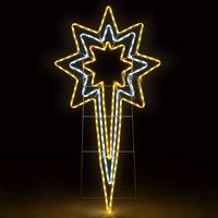 Christow Star Rope Light Outdoor Christmas Decoration Flashing LED Xmas Silhouette 118cm in Cream