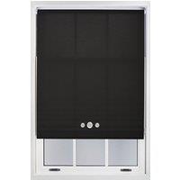 Furnished Black Daylight Roller Blind with Triple Chrome Round Eyelets - Trimmable Window Shade | Size: 90 cm width x 210 cm drop