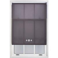 Furnished Dark Grey Daylight Roller Blind with Triple Chrome Round Eyelets - Trimmable Window Shade | Size: 60 cm width x 165 cm drop