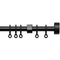New Edge Blinds 13 - 16mm Stud End Metal Curtain Pole Set - Black | Size: 120 cm - 210 cm