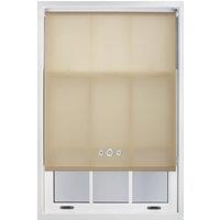 Furnished Cappuccino Daylight Roller Blind with Triple Chrome Round Eyelets - Trimmable Window Shade in Beige | Size: 60 cm width x 210 cm drop