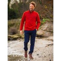 Brakeburn Men's Worbarrow Quarter Zip Sweatshirt in Red | Size: 2XL