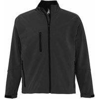 SOL'S Men's Relax Soft Shell Jacket (Breathable, Windproof & Water Resistant) in Charcoal | Size: 2XL