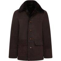 Infinity Leather Men's Shearling Sheepskin Car Coat - Elverum in Brown | Size: XL