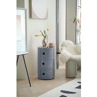 3-Tier Plastic Drawer Organizer Unit in Grey