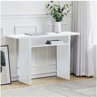 White Narrow Rectangular Console Table for Entryway or Coffee Bar