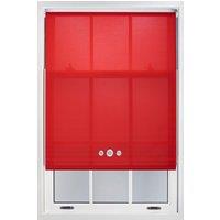 Furnished Red Daylight Roller Blind with Triple Chrome Round Eyelets - Trimmable Window Shade | Size: 210 cm width x 210 cm drop