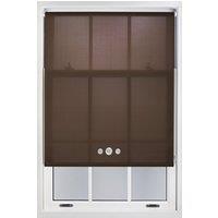 Furnished Mocha Brown Daylight Roller Blind with Triple Chrome Round Eyelets - Trimmable Window Shade in Chocolate | Size: 240 cm width x 210 cm drop