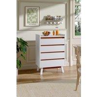 4-Tier Chest Drawer Storage Cabinet in White