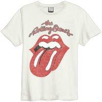 Amplified Men's Vintage Tongue The Rolling Stones T-Shirt in White | Size: XL