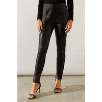 Wallis Women's Faux Leather Leggings in Black | Size: 20