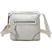 Fontanella Fashion Women's Benri Canvas Strap Crossbody Messenger Bag in Light Grey