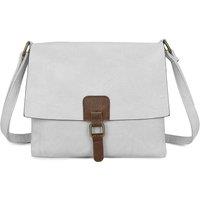 Fontanella Fashion Women's The Maven Crossbody Shoulder Bag With Real Leather Magnet Fastening in Light Grey
