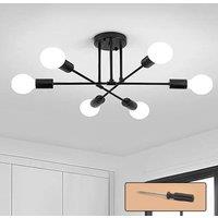 Hinsinc LED Ceiling Light Chandelier vintage pendant lights fitting Bedroom in Black