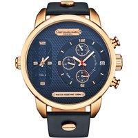 STHRLING Original Men's Global GMT Japanese Quartz 52mm Watch in Rose Gold